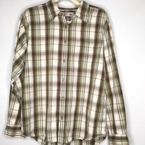 Urban Pipeline Plaid Cotton Button Up Shirt Large